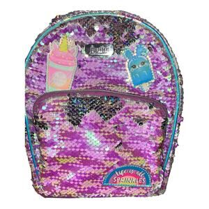 JUSTICE Sequin backpack, purple, Pink & Blue.